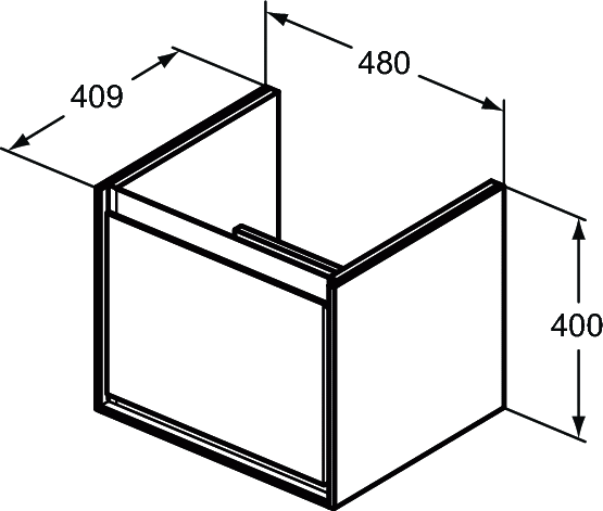 Ideal Standard Connect Air Szafka pod umywalkę Cube 48 cm biały połysk/mat E0844B2