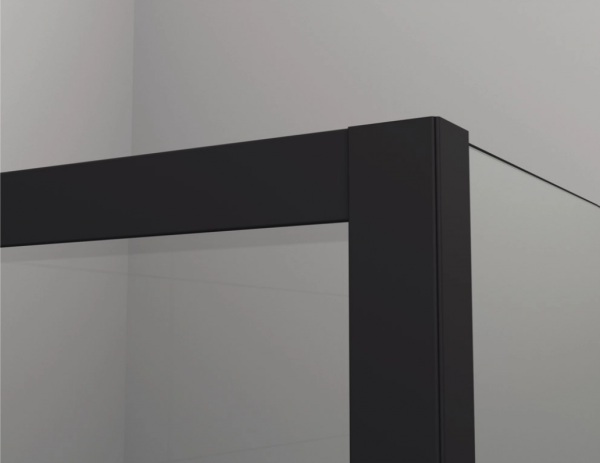 Ronal kabina półokrągła dwuczęściowa 90x200 cm, szkło przezroczyste, profile BLACK LINE czarny mat SOR500900607