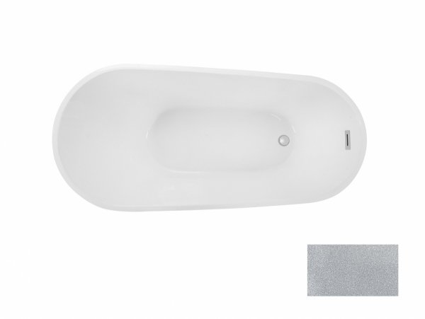 Besco Melody Glam wanna wolnostojąca 170 Złota + maskownica syfonu z przelewem biała WA170MZB