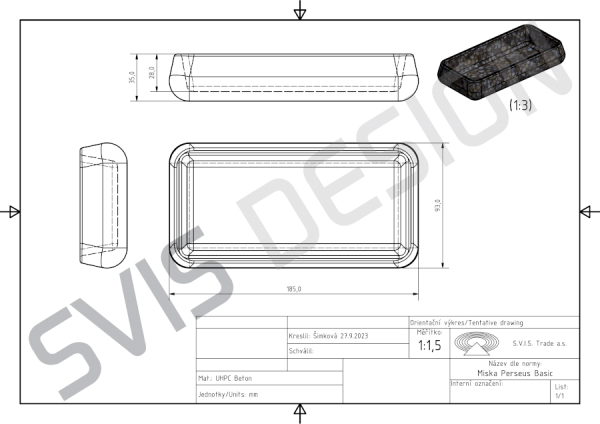 S.V.I.S.Design MISKA 18,5 CM PERSEUS BASIC - BARDZO CIEMNOSZARY, BEZ DEKORU, LAKIER MATOWY
