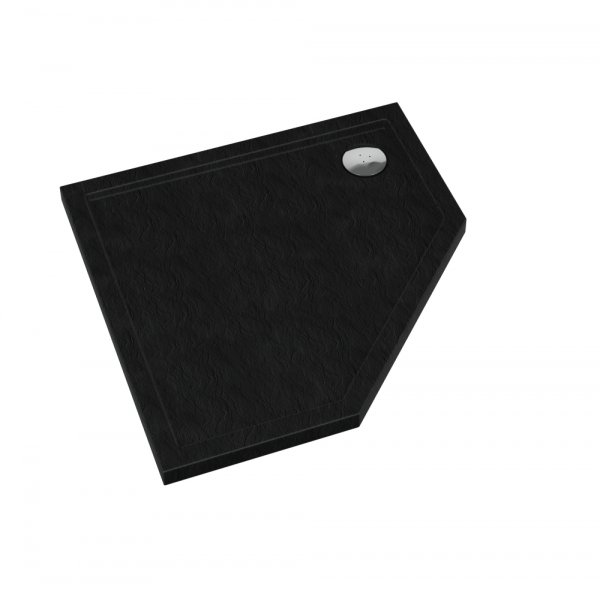 Schedline Brodzik akrylowy Sharper Black Stone 90x90x5 cm, pięciokątny, Gwarancja 7 lat 3S.S1PK-9090/C/ST