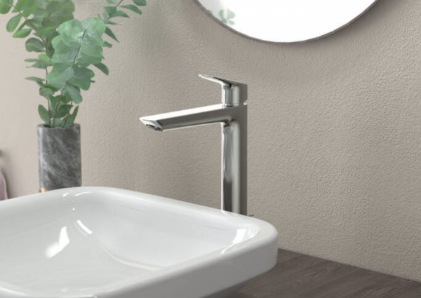 Hansgrohe Logis Jednouchwytowa bateria umywalkowa 240 Fine do umywalek nablatowych z kompletem odpływowym z cięgłem chrom 71257000