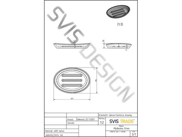  S.V.I.S. Design MYDELNICZKA 15 CM ORION BASIC - AGED METAL, METALICZNY CZERWONY I MIEDZIANY, LAKIER PÓŁMATOWY