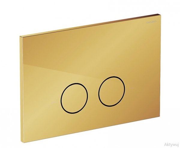 Omnires Eco Flush Set STRONGFRAME stelaż podtynkowy z ECO spłukiwaniem do miski toaletowej + STEEL-R45 przycisk spłukujący ze stali nierdzewnej złoty połysk STFWCECO1R45RGL