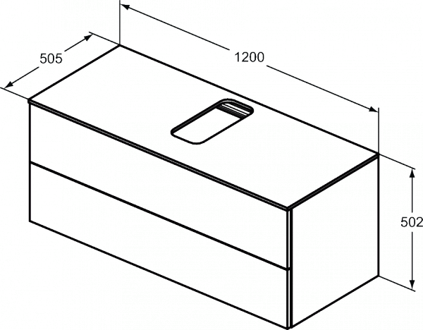 Ideal Standard Adapto Szafka pod umywalkę 120 cm z otworem ciemne drewno U8598FW