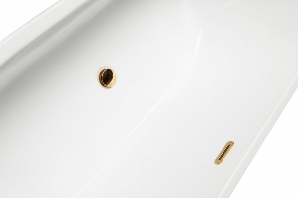 Besco Vica Slim+ wanna symetryczna 150 + syfon z przelewem złoty WAVS150Z+
