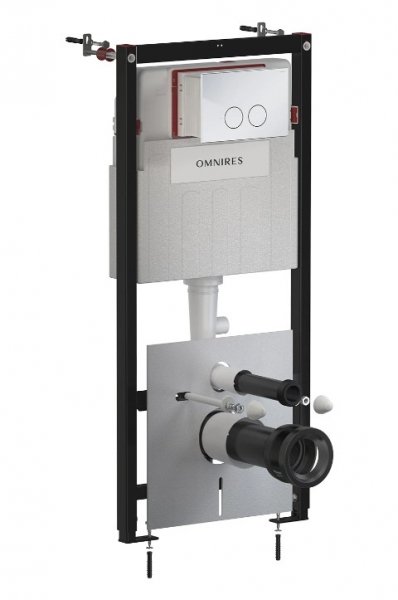 Omnires Flush Set STRONGFRAME stelaż podtynkowy do miski toaletowej + MINIMAL przycisk spłukujący chrom STFWC1MRCR