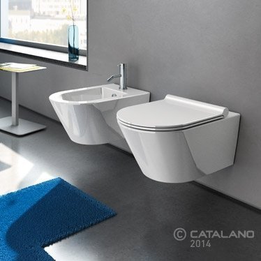 Catalano ZERO 55 miska WC wisząca bezrantowa z deską wolnoopadającą biały połysk 0111550001 + 0551200001 +9056060000