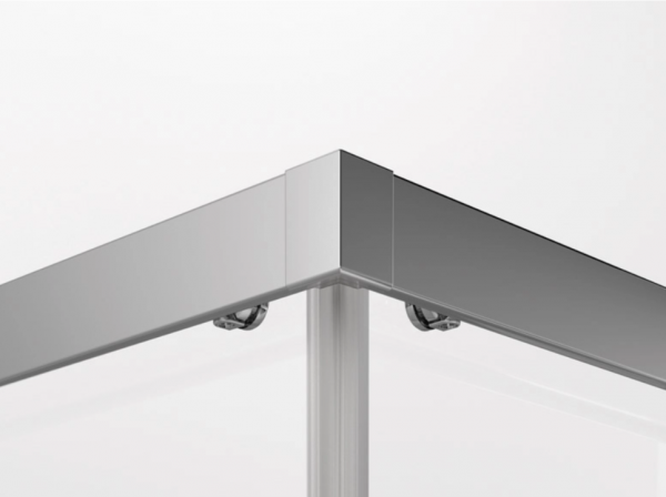 Ronal wejście narożne lewe z drzwiami rozsuwanymi, kabina asymetryczna 100x200 cm, szkło Durlux 200, profile biały TLSG1000422