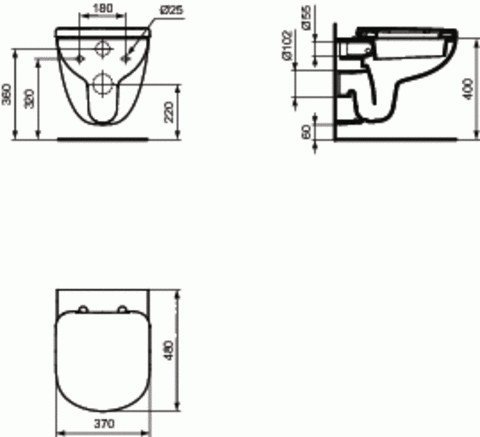 Ideal Standard tempo miska wisząca krótka 48 cm T328801
