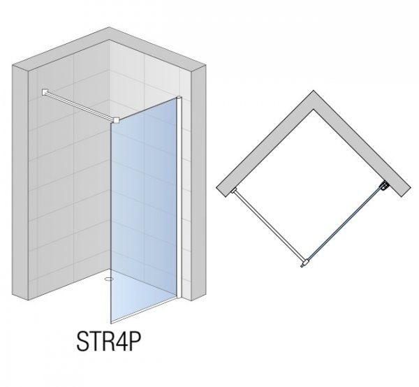 Ronal Sanswiss Easy Black Ścianka prysznicowa Walk-in 150x200 cm profile czarny mat szkło przezroczyste Aquaperle STR4P1500607