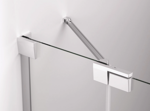 Ronal Sanswiss drzwi wahadłowe jednoczęściowe z elementem stałym w linii 60-140x0-200 cm, szkło przezroczyste, profile srebrny połysk CA13DSM15007