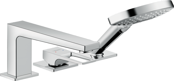 74551000 Hansgrohe Metropol 3-otworowa jednouchwytowa bateria na brzeg wanny z uchwytem Loop
