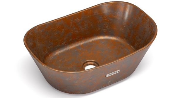 S.V.I.S. Design UMYWALKA 50 CM LIBRA BASIC - SMOKED METAL MIEDZIANY I SZARY, LAKIER PÓŁMATOWY