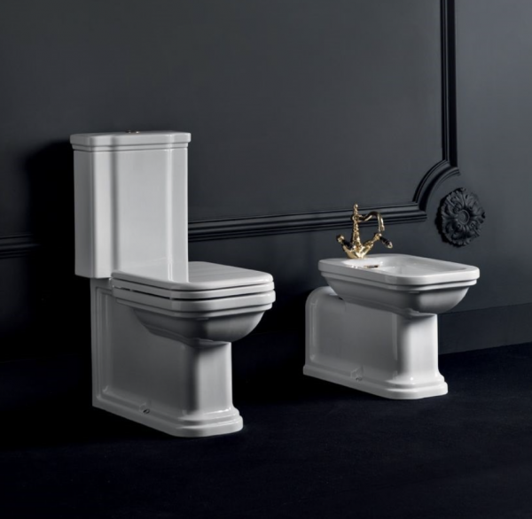 Kerasan Waldorf Miska WC kompakt 68x40cm, czarny połysk 411704