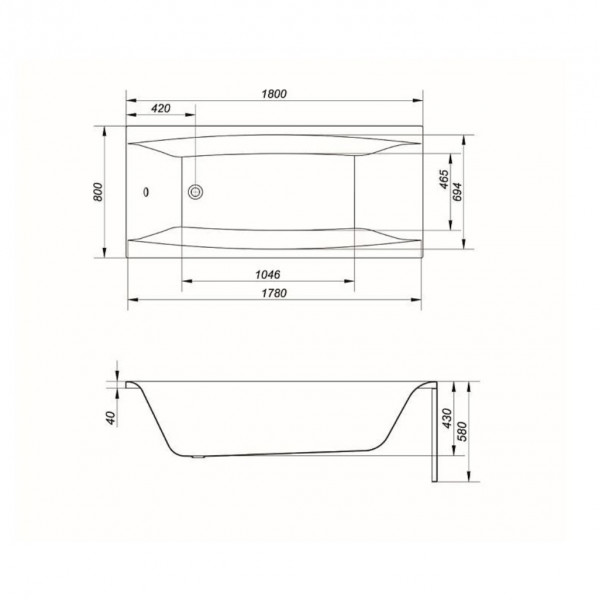 Cersanit Virgo Wanna prostokątna 180x80 cm S301-103