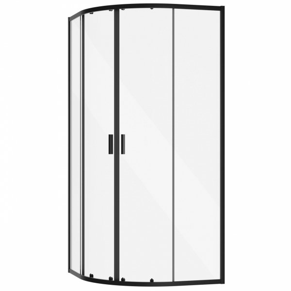 Besco Zarya Black kabina półokrągła 90 + brodzik Alex 90 ZBAL90190
