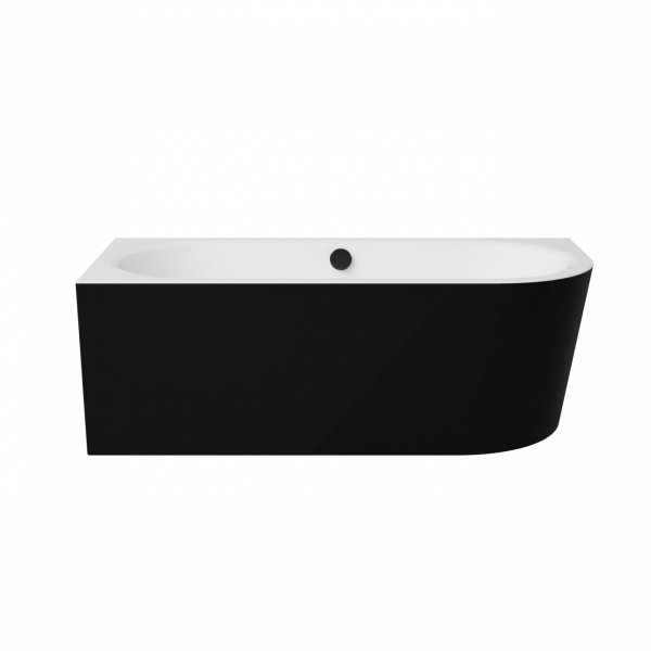 Besco Avita A-line B&amp;W wanna wolnostojąca czarno/biała 150 L + syfon chrom z napełnieniem przez przelew WAA15ABLN