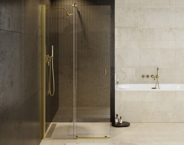 Besco Vayo Gold Kabina Walk in 90x200 cm Złota VYG90200C