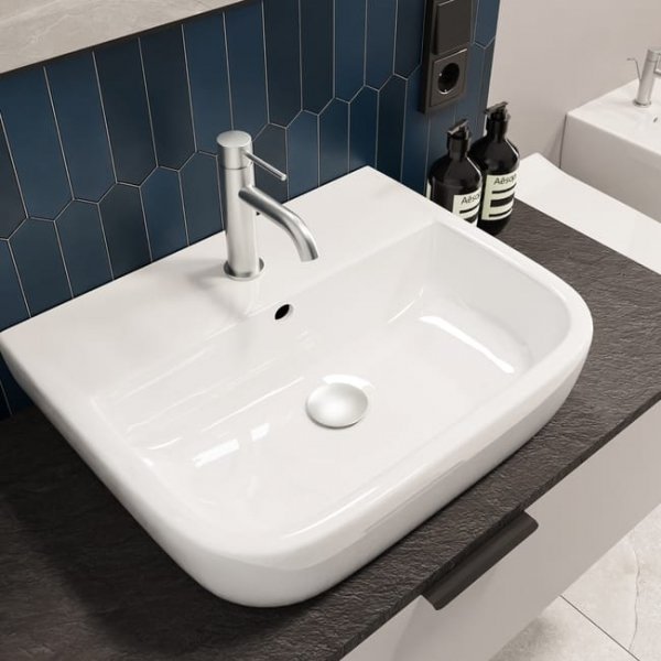 KFA Armatura Flint bateria umywalkowa srebrna stal nierdzewna 16.5 cm z korkiem klik-klak 93832040