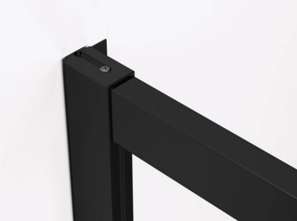 Ronal kabina półokrągła na wymiar z drzwiami rozsuwanymi 80-120x200 cm, szkło przezroczyste, profile BLACK LINE czarny mat TLSR55SM10607