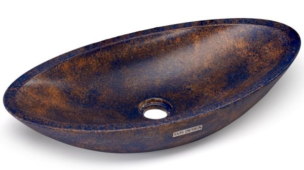  S.V.I.S.Design  UMYWALKA 60 CM ORION BASIC - GRANITE, NIEBIESKI I OCHRA, LAKIER PÓŁMATOWY