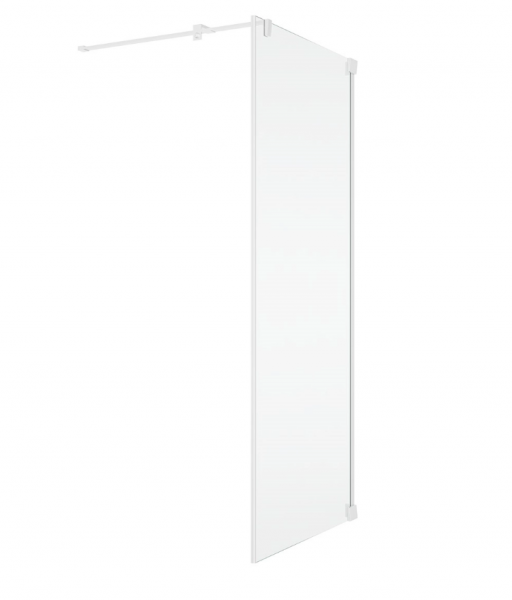 Ronal Sanswiss ścianka boczna 90,1-140x0-200 cm, szkło przezroczyste, profile WHITE LINE biały mat CAT5SM20907