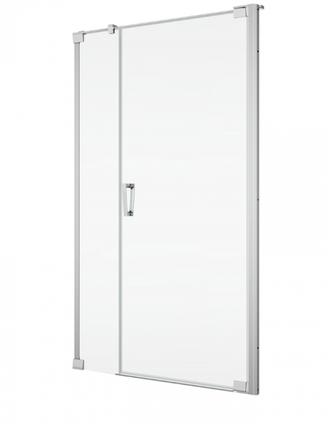 Ronal Sanswiss drzwi wahadłowe jednoczęściowe prawe ze ścianką stałą w linii 80-140x0-200 cm, szkło przezroczyste, profile Srebrny połysk CA31CDSM15007