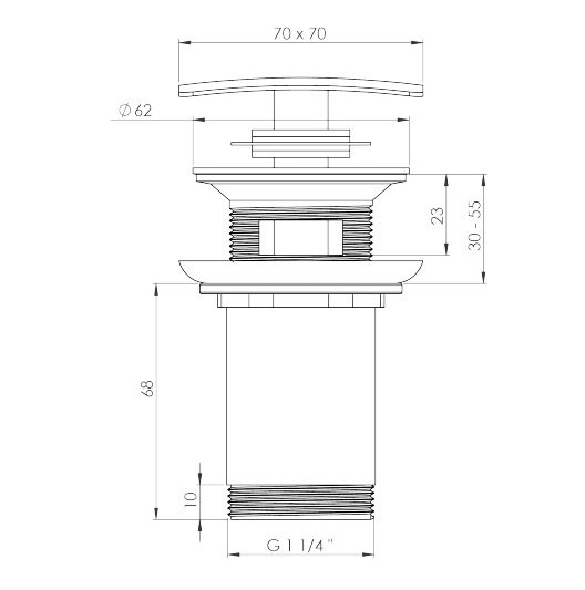 Deante Click-Clack Korek klik klak chrom NHC011U