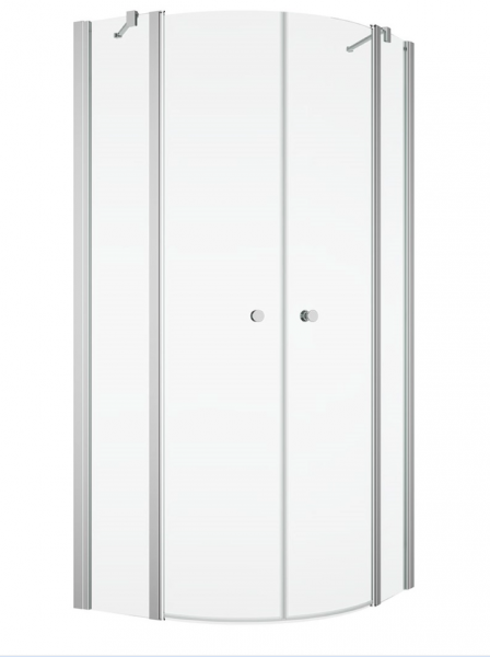 Ronal kabina półokrągła dwuczęściowa 80x200 cm, szkło przezroczyste, profile srebrny połysk SOR550805007