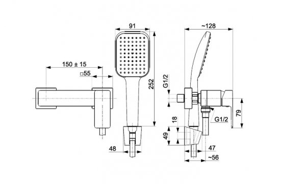 KFA Armatura Dust bateria prysznicowa natryskowa miedziany szczotkowany 93836063