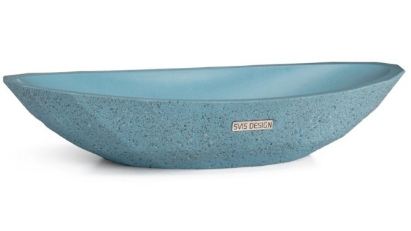 S.V.I.S. Design UMYWALKA 60 CM DIAMOND SANDBLASTED - ŚREDNI KOBALTOWY, BEZ DEKORU, BEZ LAKIERU