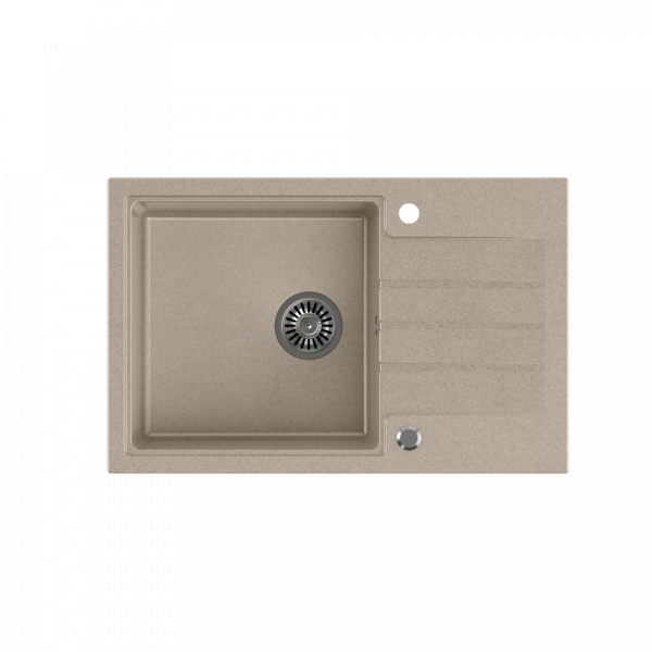 Quadron  PETER 111 Steingran zlewozmywak granitowy beżowy 1-komorowy z/o (78x50x20) z syfonem i zaślepką  HCQP7850BEZK