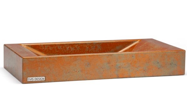 S.V.I.S. Design UMYWALKA 60 CM SIRIUS BASIC - SMOKED METAL, ZIELONY I MIEDZIANY, LAKIER PÓŁMATOWY
