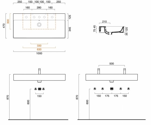 Catalano PREMIUM 100x47 umywalka b/o biały połysk 110VPN00/0221000001