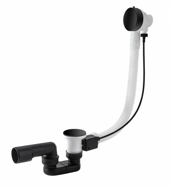 VEDO MINIMALISTA I Przelew wannowy z korkiem automatycznym 100 cm 246M/100/CZ czarny mat