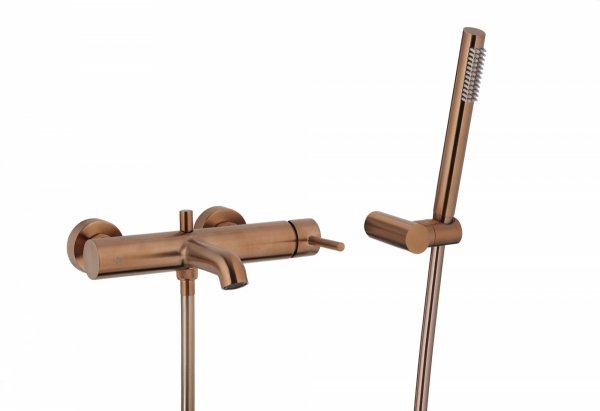 KFA MOZA ROSE GOLD bateria wannowa pozioma z natryskiem punktowym PREMIUM miedź szczotkowana 503452034  