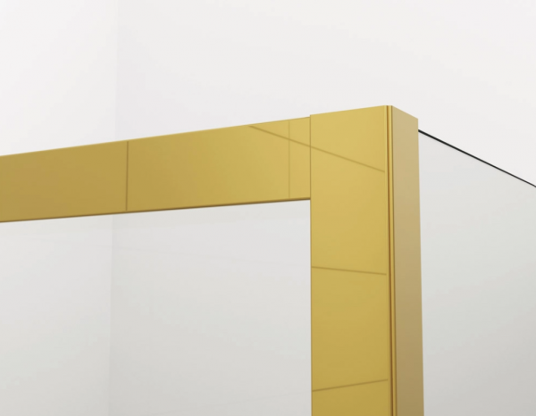 Ronal Sanswiss drzwi wahadłowe dwuczęściowe z profilem przyściennym 60-140x0-200 cm, szkło przezroczyste, profile GOLD LINE złoty CA2CSM11207