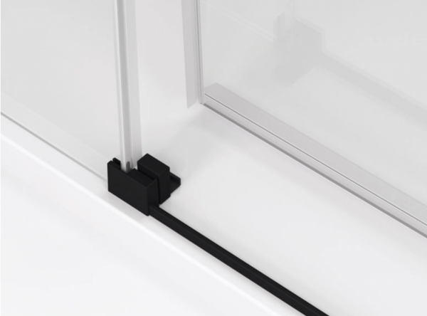 Ronal kabina półokrągła na wymiar z drzwiami rozsuwanymi 80-120x200 cm, szkło przezroczyste, profile BLACK LINE czarny mat TLSR55SM10607