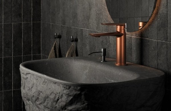 Vedo Aletta Rosso bateria umywalkowa z korkiem klik klak miedż szczotkowana VBA5001/C/SM