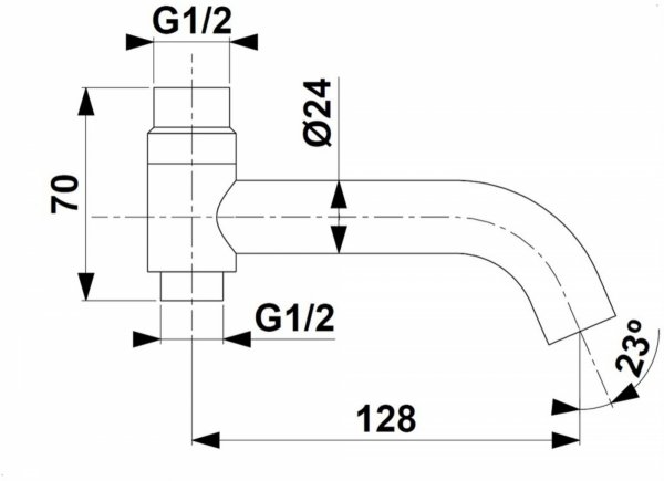 KFA MOZA GUN METAL GREY wylot wannowy do kompletacji z deszczownią 83567061