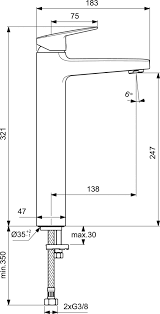 Ideal Standard Ceraplan Bateria umywalkowa wysoka z korkiem chrom BD236AA