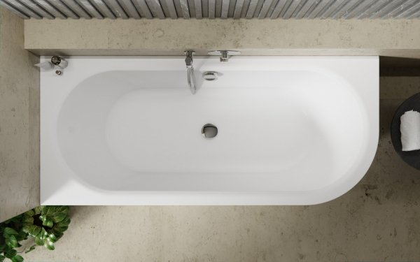 Besco Avita A-line wanna wolnostojąca 160 L + syfon z napełnieniem chrom WAA160ALN