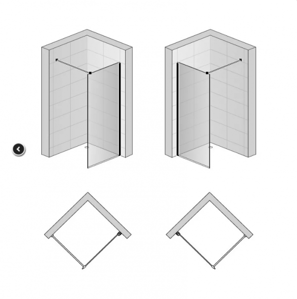 Ronal Sanswiss Easy ścianka wolnostojąca Walk-in 150 cm złoto szczotkowane STR4P1501307