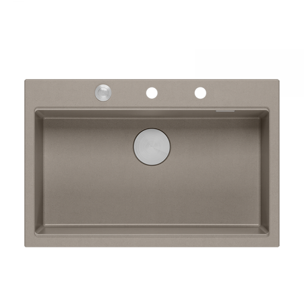 Quadron MARC 110 WORKSTATION GraniteQ zlewozmywak 1-komorowy 760*500*235 mm soft taupe + syfon push to open + dozownik stal szcz.+ wkładka ociekowa+ Qmata +deska/ elementy stalowe HQM7650U4BS