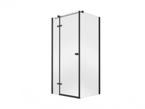 Besco Pixa Black New kabina kwadratowa 90x90 profil czarny mat lewa PKL90195B