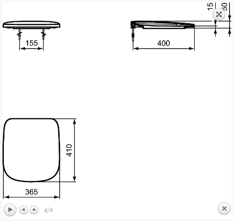 Ideal Standard Esedra Deska sedesowa 41x36,5 cm, biała T318601