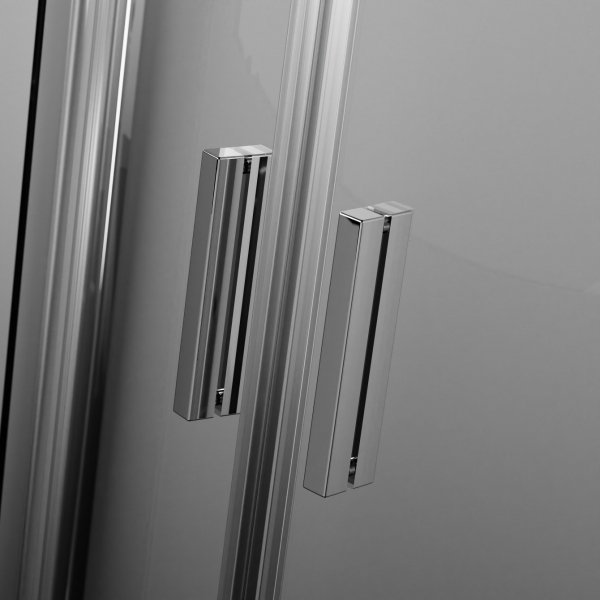 Besco Zarya Chrom kabina półokrągła 80 + brodzik Axim Stone Effect Black 80 ZCAXS80190
