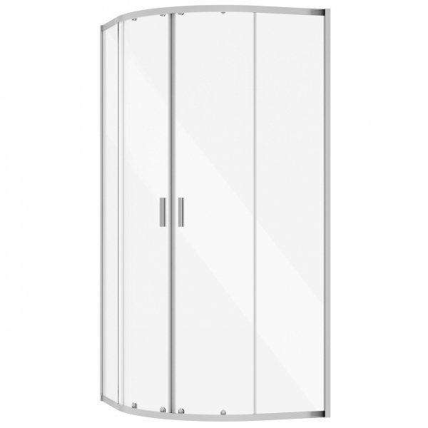 Besco Zarya Chrom kabina półokrągła 90 + brodzik Axim Stone Effect Black 90 ZCAXS90190