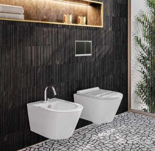 Catalano Colori/Zero 55 zestaw miska WC NewFlush biały mat z deską wolnoopadającą i mocowaniem 1VS55NRBM/0111550021 + 5SCSTPBM + 5KFST000/9056060000